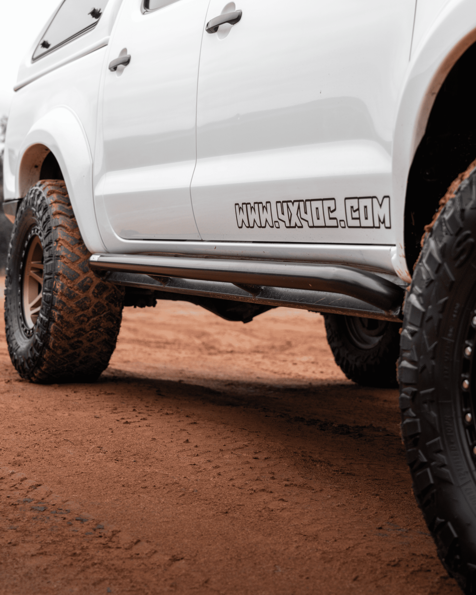 4X4OC™ - Toyota Hilux N70 ANGLED Rock Sliders / Side Steps – Powdercoated - 4X4OC™ | 4x4 Offroad Centre