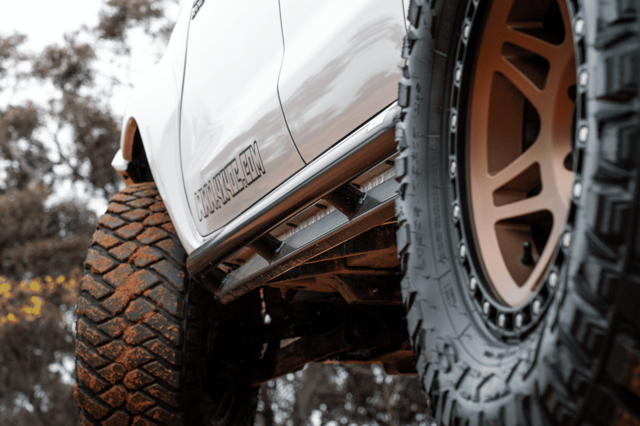 4X4OC™ - Toyota Hilux N70 ANGLED Rock Sliders / Side Steps – Powdercoated - 4X4OC™ | 4x4 Offroad Centre