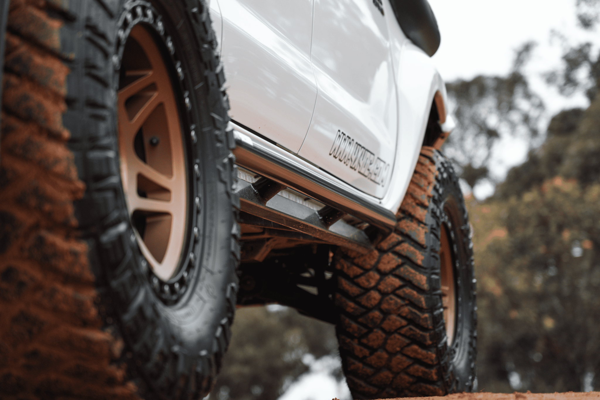 4X4OC™ - Toyota Hilux N70 ANGLED Rock Sliders / Side Steps – Powdercoated - 4X4OC™ | 4x4 Offroad Centre