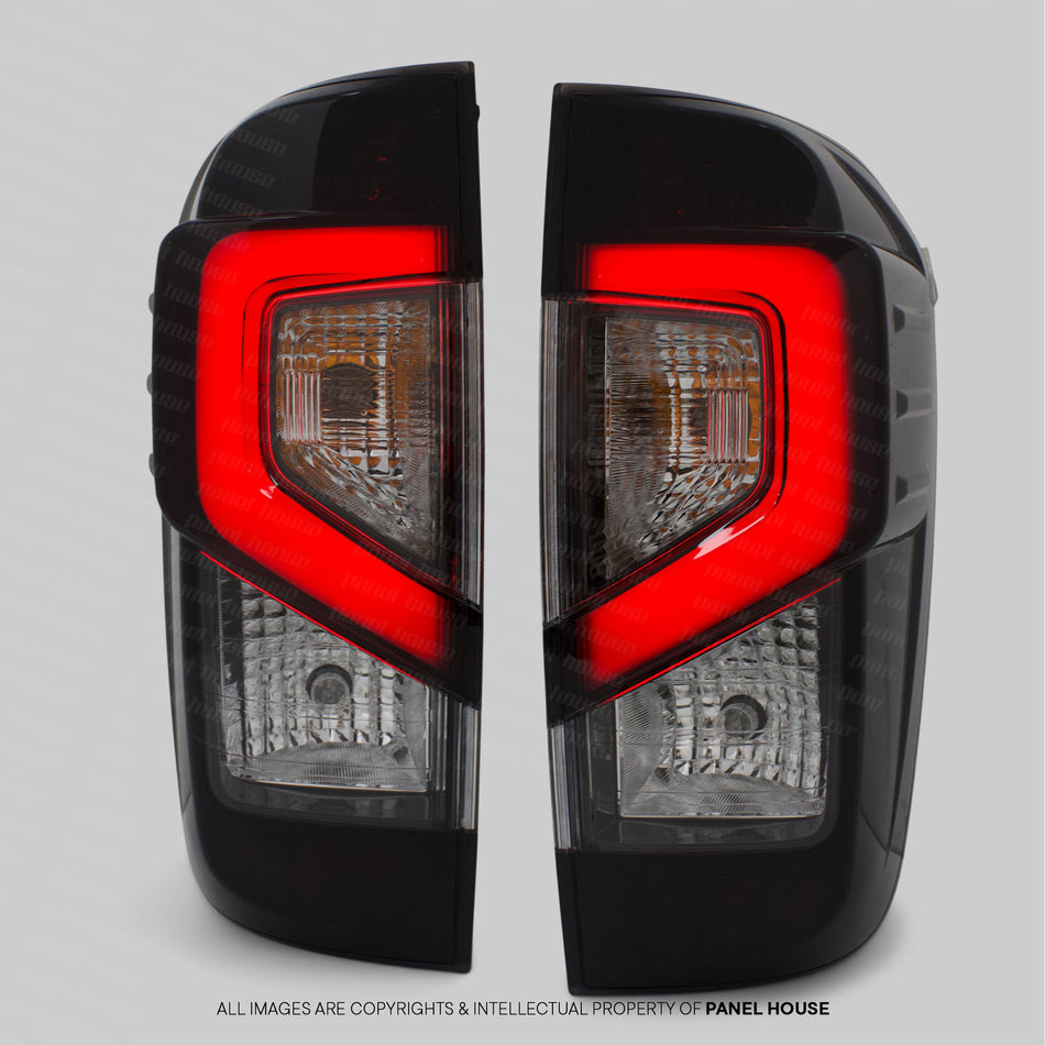 Tail Lights Black LED DRL OEM Style PAIR fits Nissan Navara D23 NP300 15-24 SL ST ST-X