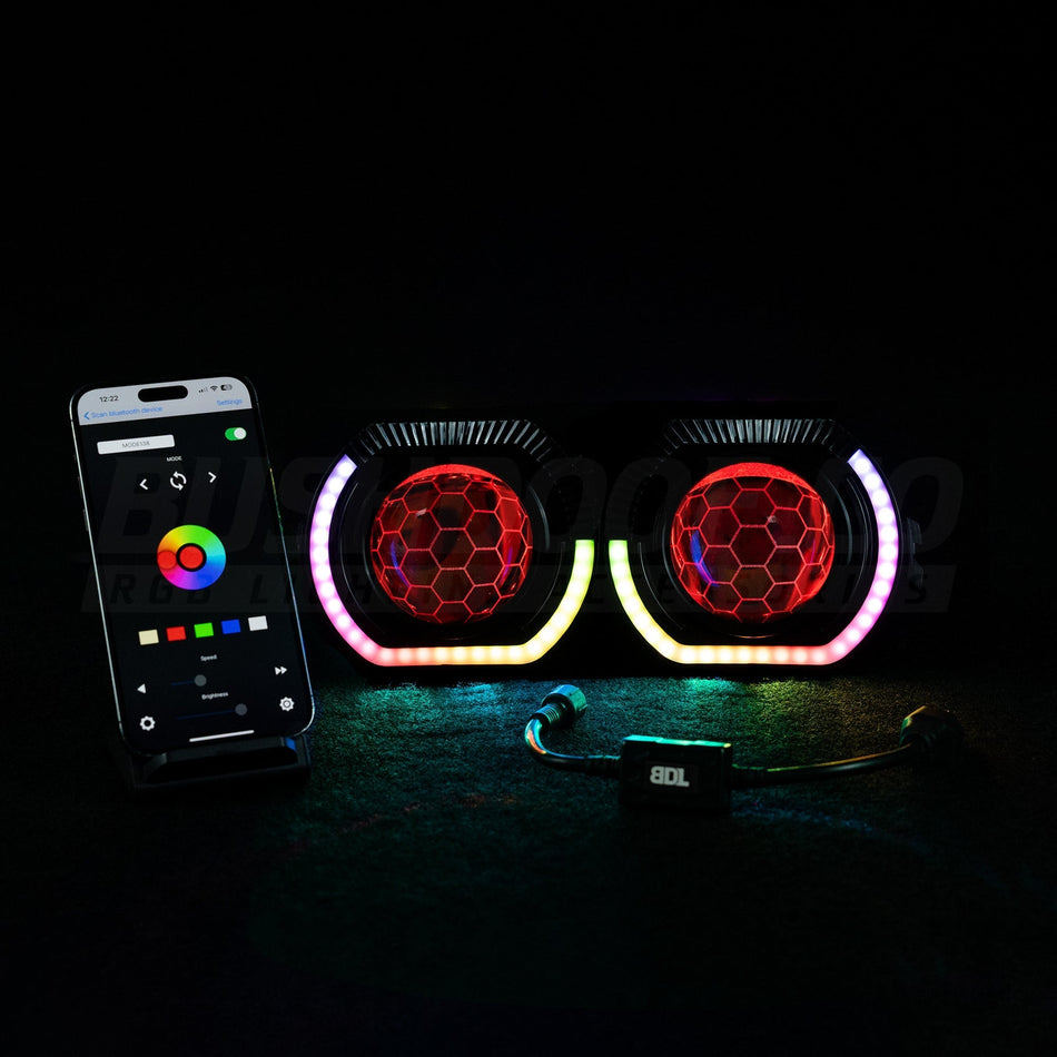 Bushdoof - Bi - LED 'Angry Eye' Headlight Retrofit DIY Kit - 4X4OC™ | 4x4 Offroad Centre