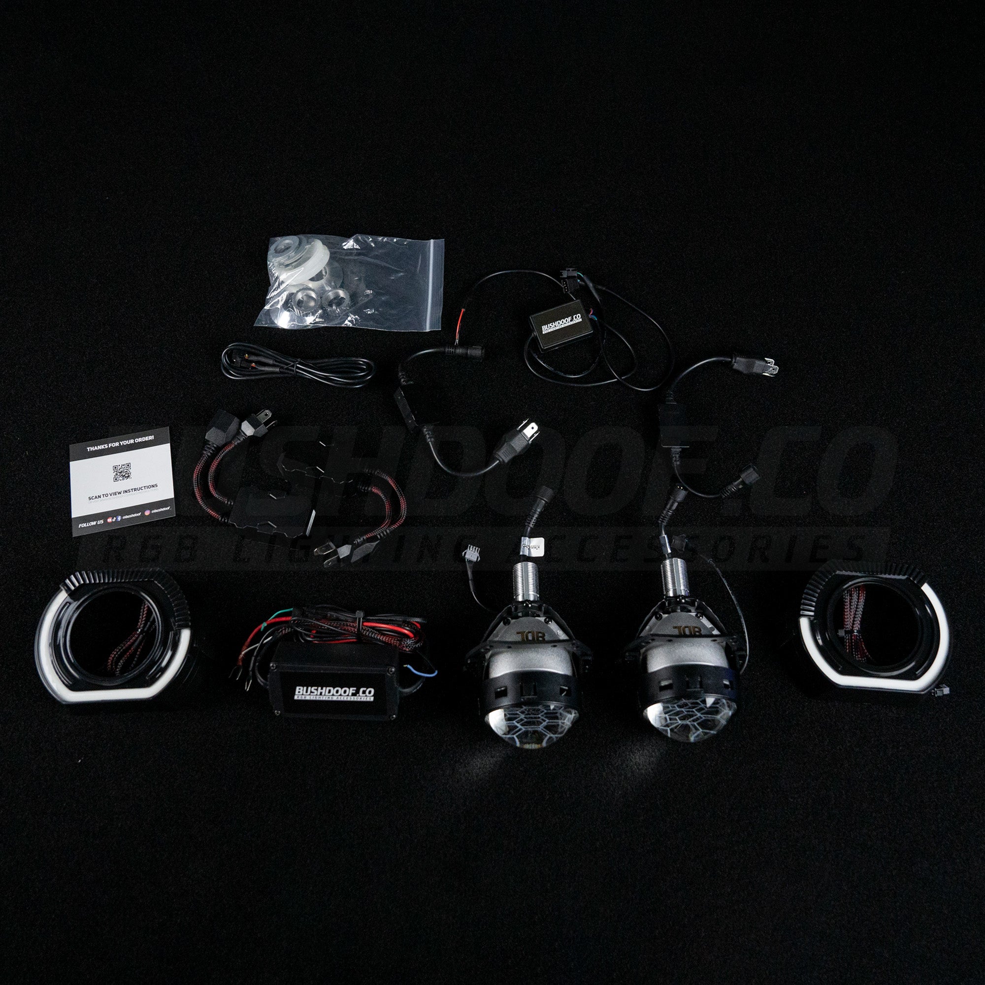 Bushdoof - Bi - LED 'Angry Eye' Headlight Retrofit DIY Kit - 4X4OC™ | 4x4 Offroad Centre