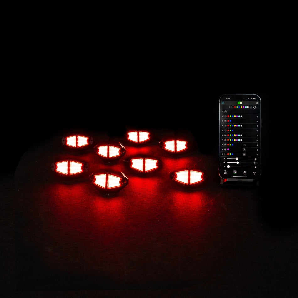 Bushdoof - Chasing RGB Rock Lights - 8 Pack - 4X4OC™ | 4x4 Offroad Centre