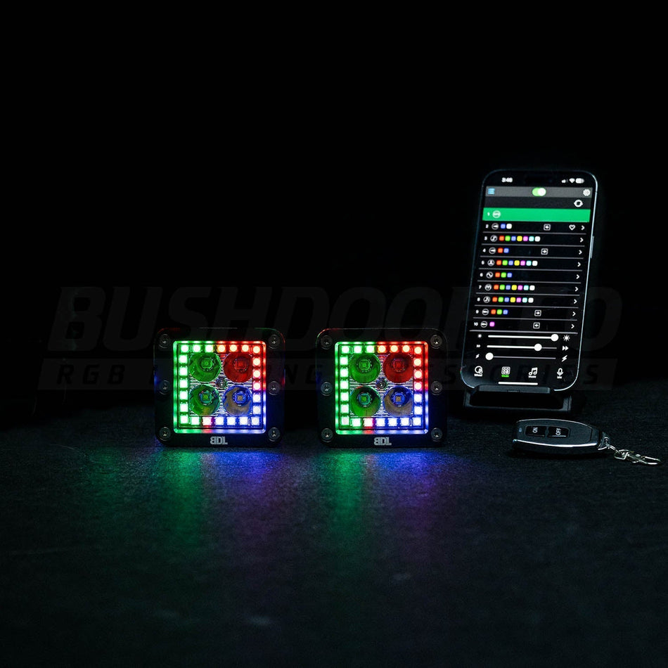 Bushdoof - RGB Work Lights - 2 Pack - 4X4OC™ | 4x4 Offroad Centre