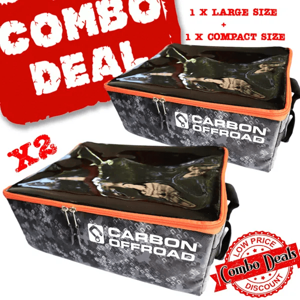 Carbon Offroad - 2 x Carbon Gear Cube Storage and Recovery Bag Combo - Compact and large size - 4X4OC™ | 4x4 Offroad Centre