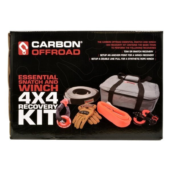 Carbon Offroad - Carbon 12K - 12000lb Winch and Blue Hook Recovery Combo Deal - 4X4OC™ | 4x4 Offroad Centre