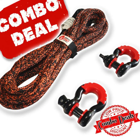 Carbon Offroad - Carbon 4m 14000kg Bridle Recovery Rope and 2 x Bow Shackle Combo Deal - 4X4OC™ | 4x4 Offroad Centre