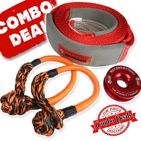 Carbon Offroad - Carbon 5m 12T Tree Trunk Protector, 2 x Soft Shackles, Recovery Ring Combo Deal - 4X4OC™ | 4x4 Offroad Centre