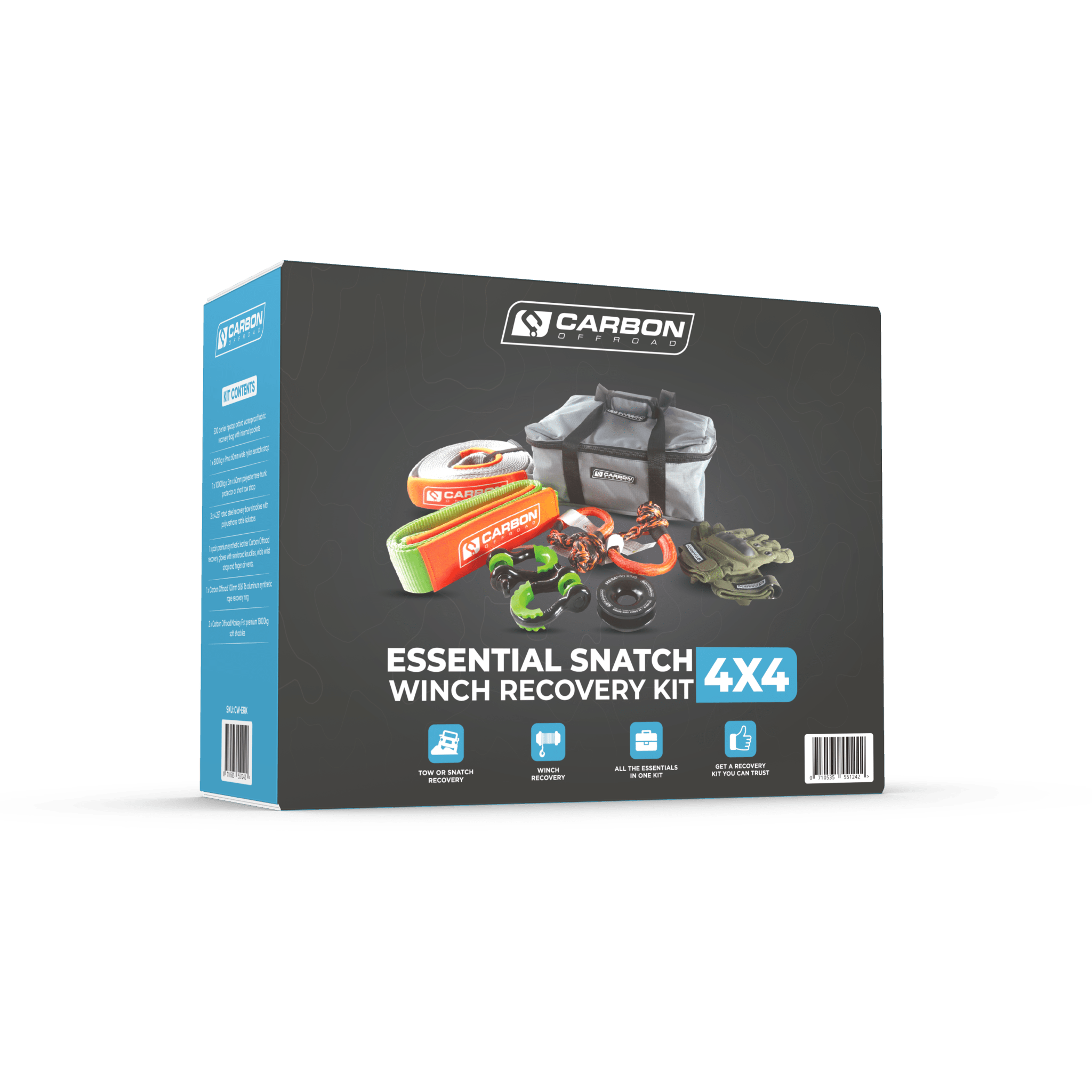 Carbon Offroad - Carbon Offroad Essential Snatch and Winch 4x4 Recovery Kit - NEW 2023 Update - 4X4OC™ | 4x4 Offroad Centre