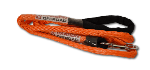 Carbon Offroad - Carbon Offroad GREY Beastline Winch Rope Dog Lead Kit 2m x 8mm Stainless Hardware - 4X4OC™ | 4x4 Offroad Centre