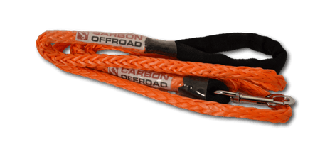 Carbon Offroad - Carbon Offroad ORANGE Beastline Winch Rope Dog Lead Kit 2m x 8mm Stainless Hardware - 4X4OC™ | 4x4 Offroad Centre