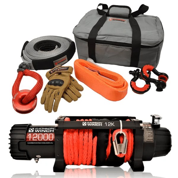 Carbon Offroad - Carbon Scout Pro - 12000lb Winch and Recovery Kit Combo - 4X4OC™ | 4x4 Offroad Centre