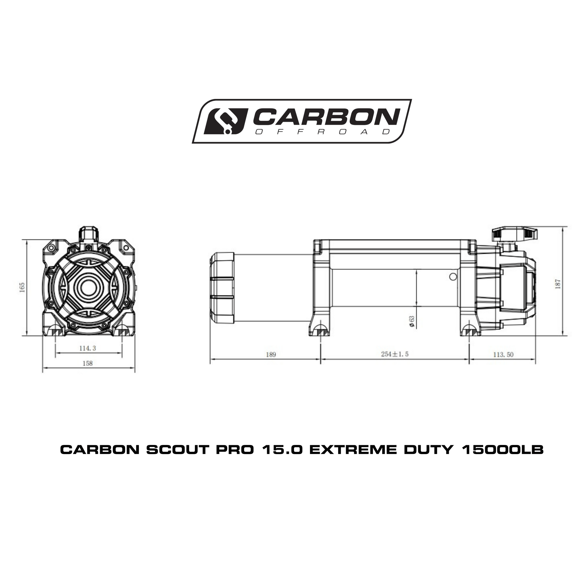 Carbon Offroad - Carbon Scout Pro - 15000lb Winch and Recovery Kit Combo - 4X4OC™ | 4x4 Offroad Centre