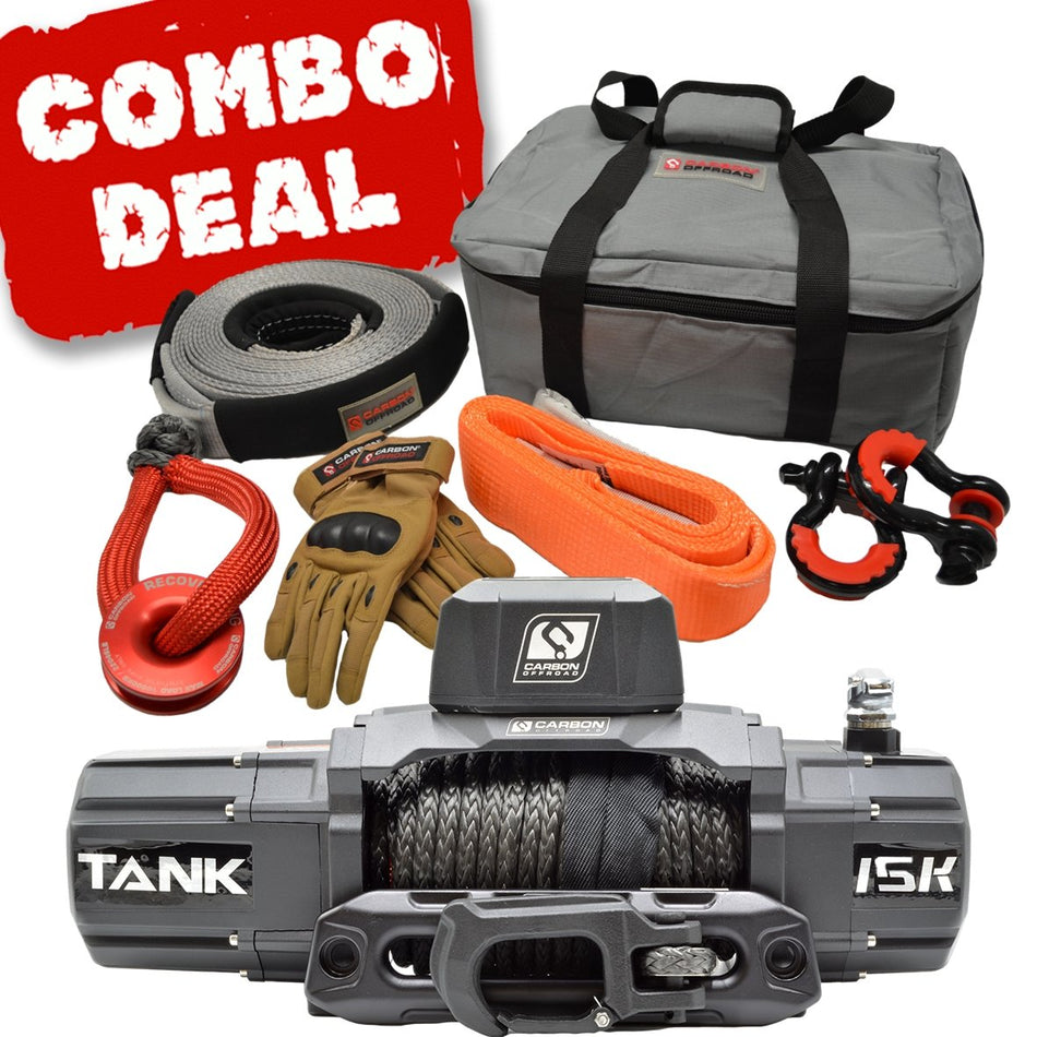 Carbon Offroad - Carbon TANK - 15000lb Winch and Recovery Combo Deal - 4X4OC™ | 4x4 Offroad Centre