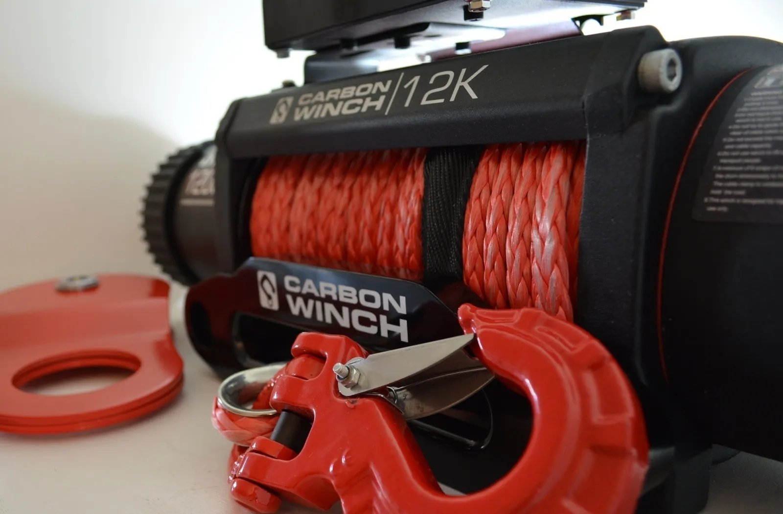 Carbon Offroad - Carbon Winches 24m x 10mm Red Synthetic Rope Spliced with thimble - 4X4OC™ | 4x4 Offroad Centre