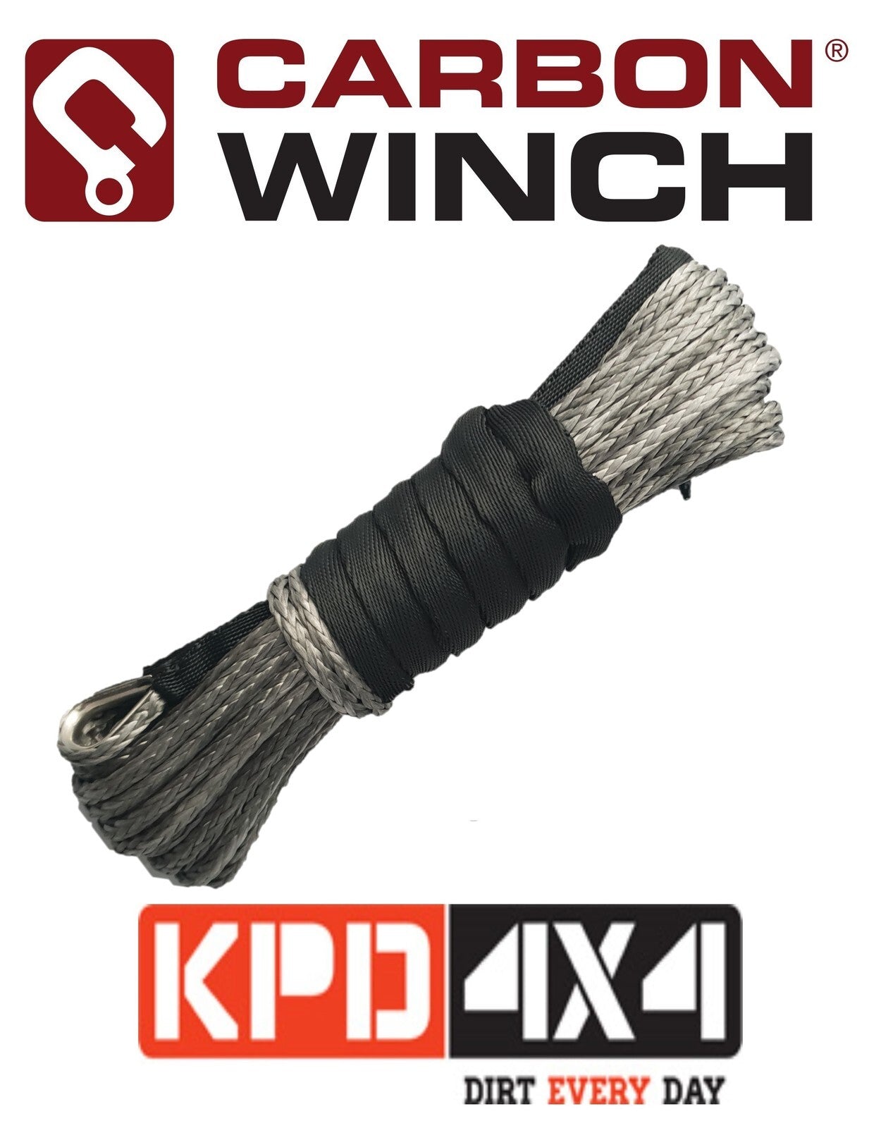 Carbon Offroad - Synthetic Rope Replacement kit to suit CW - 45 4500lb winch rope - 4X4OC™ | 4x4 Offroad Centre