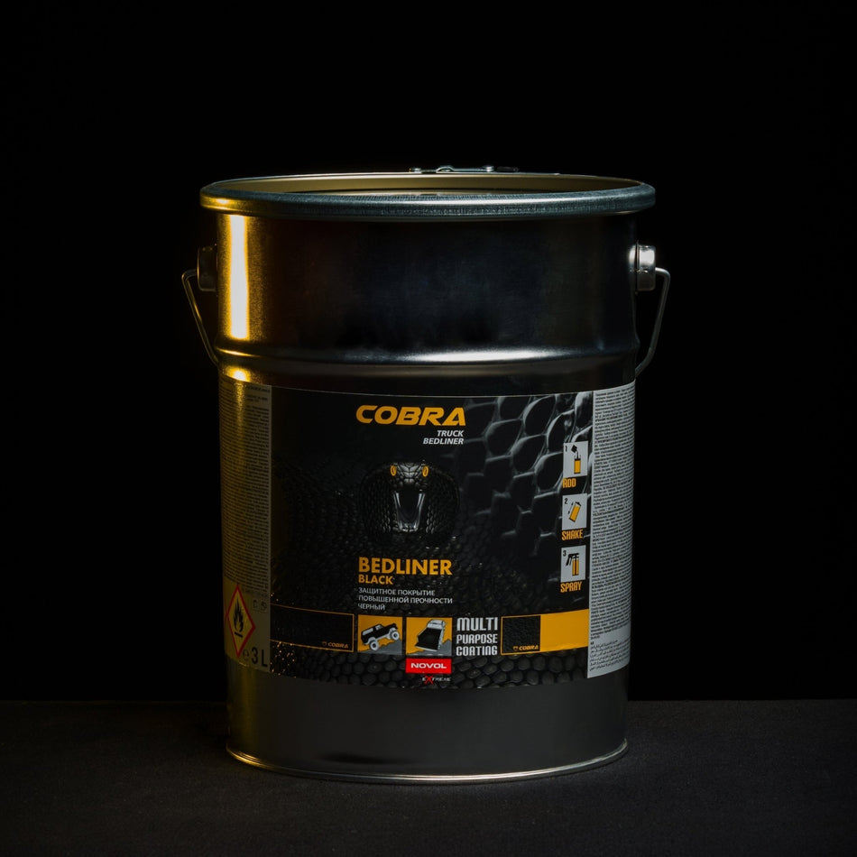 Cobra Coatings - COBRA BEDLINER BLACK - 3lts - 4x4 Offroad Centre