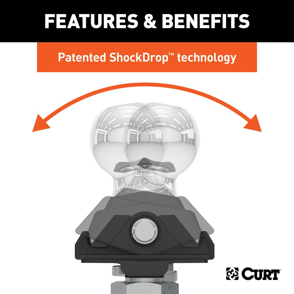 CURT - CURT RockerBall - ShockDrop 50mm Tow Ball - 4X4OC™ | 4x4 Offroad Centre