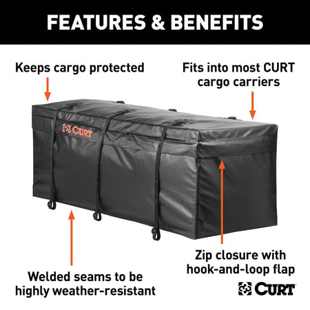 CURT - CURT Weatherproof Vinyl Cargo Bag (142cm x 46cm x 53cm) - 4X4OC™ | 4x4 Offroad Centre