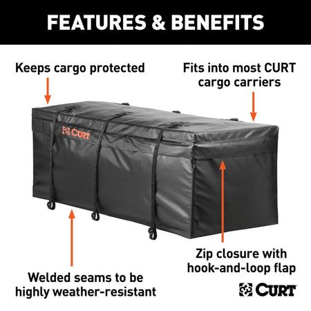 CURT - CURT Weatherproof Vinyl Cargo Bag (142cm x 56cm x 53cm) - 4X4OC™ | 4x4 Offroad Centre