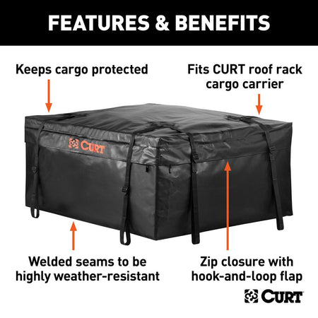 CURT - CURT Weatherproof Vinyl Cargo Bag (96cm x 86cm x 46cm) - 4X4OC™ | 4x4 Offroad Centre