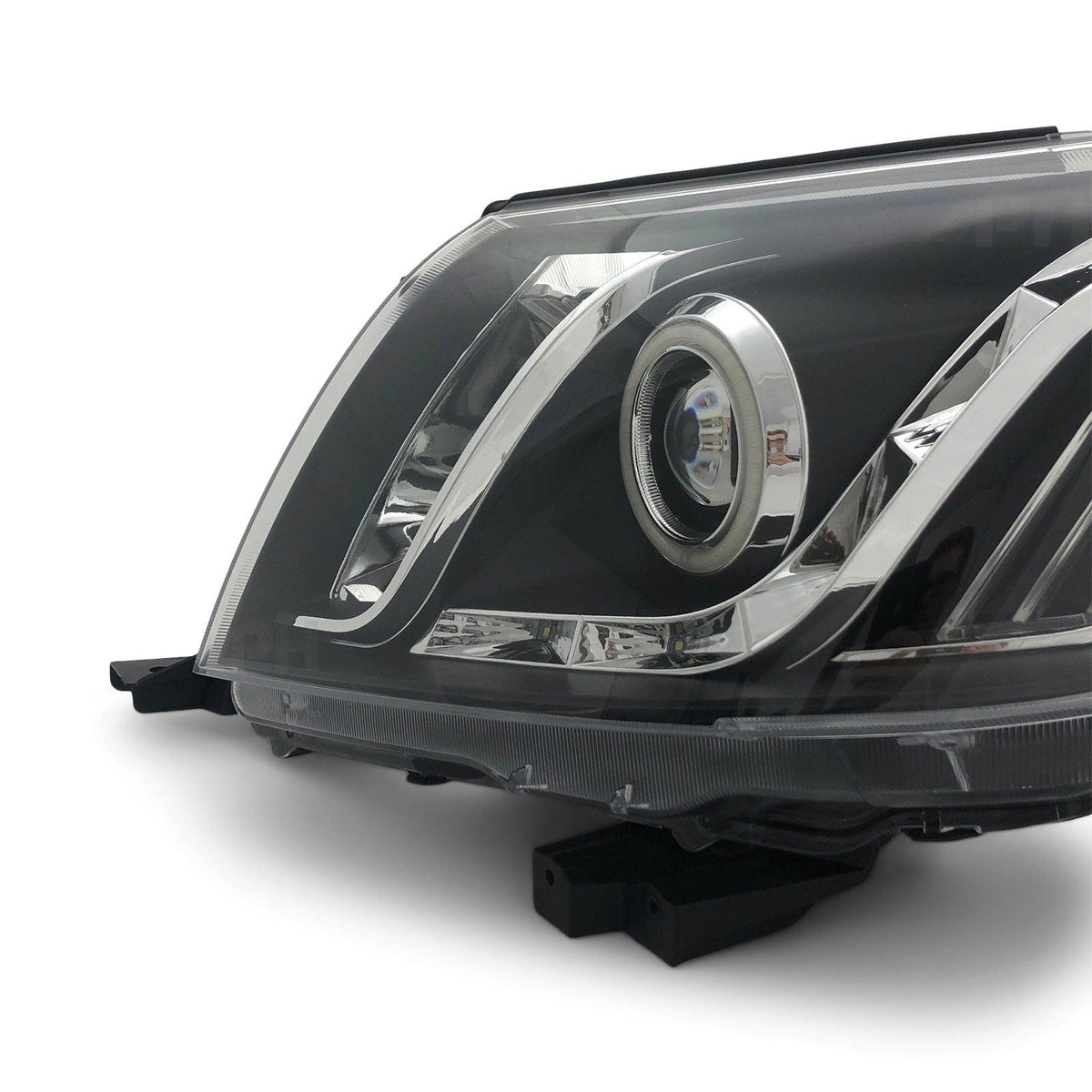 Panel House - Black Headlights PAIR DRL Halo Projector Fits Toyota Hilux N70 07 - 2011 - 2014 - 4X4OC™ | 4x4 Offroad Centre