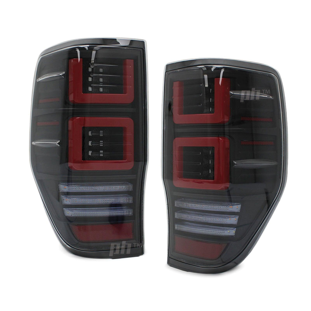 Panel House - Black LED Tail Lights Vogue Style PAIR fits Ford Ranger PX & Raptor 11 - 21 - 4X4OC™ | 4x4 Offroad Centre