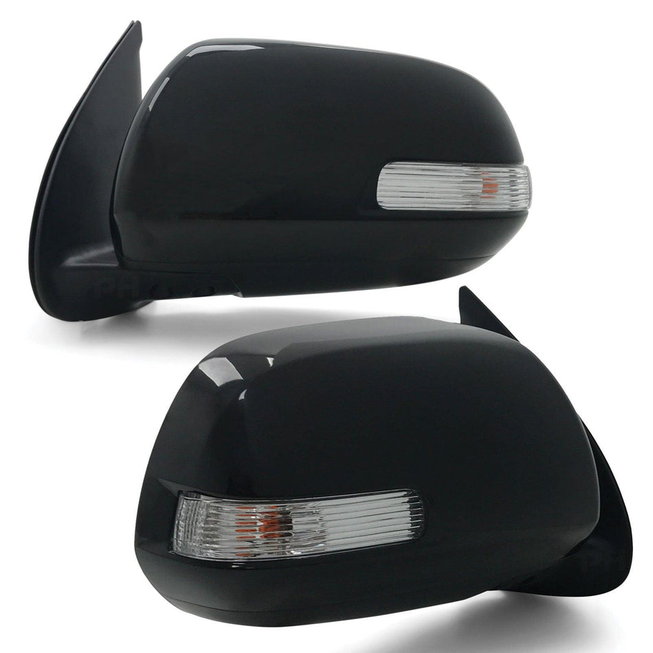 Panel House - Door Mirror Black With Indicator PAIR Fits Toyota Hilux SR5 2011 - 2014 - 4X4OC™ | 4x4 Offroad Centre