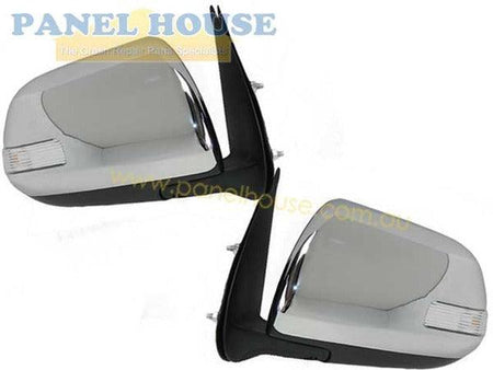 Panel House - Door Mirror PAIR Chrome Electric With Blinker Fits Toyota Hilux 2011 - 2014 RH+LH - 4X4OC™ | 4x4 Offroad Centre