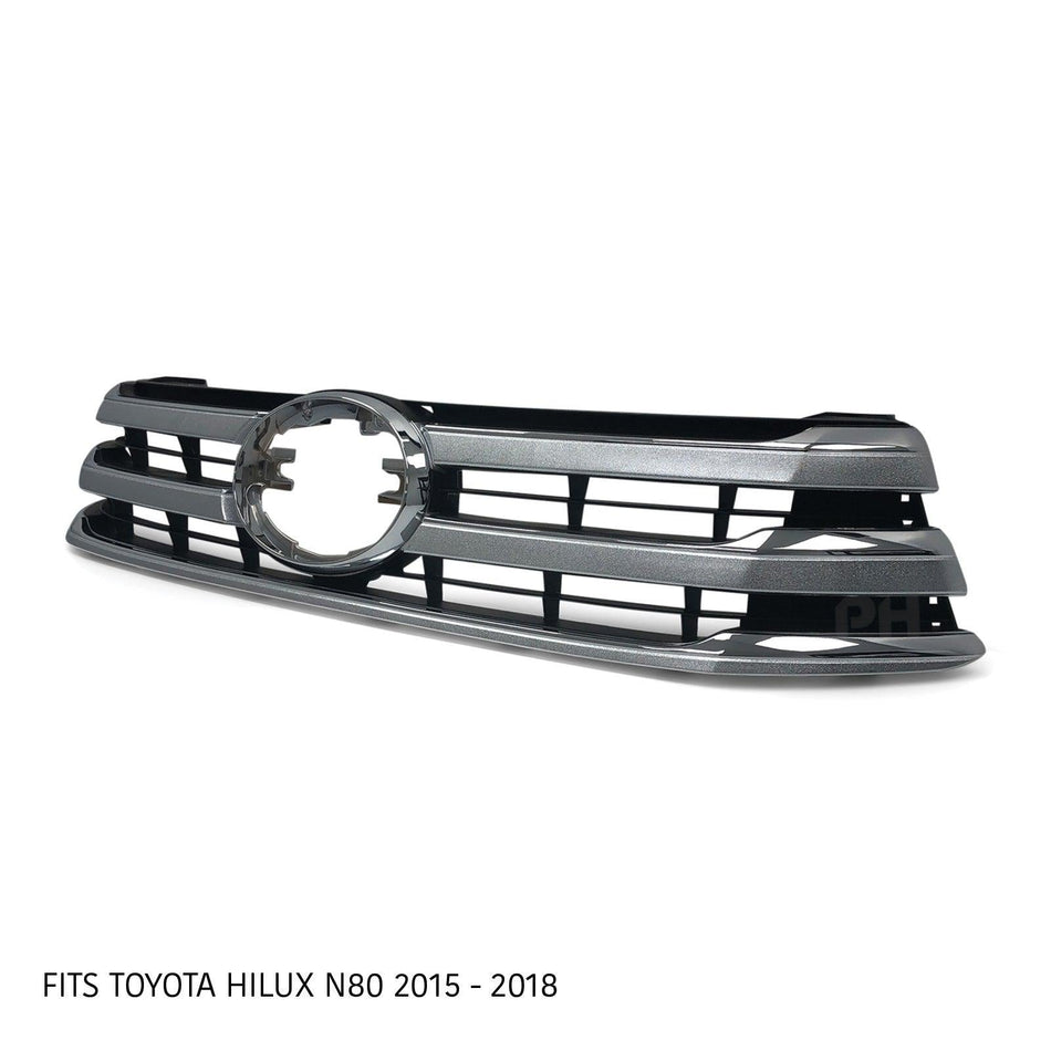 Panel House - Grill CHROME fits Toyota Hilux N80 2015 - 2018 SR SR5 Workmate - 4X4OC™ | 4x4 Offroad Centre