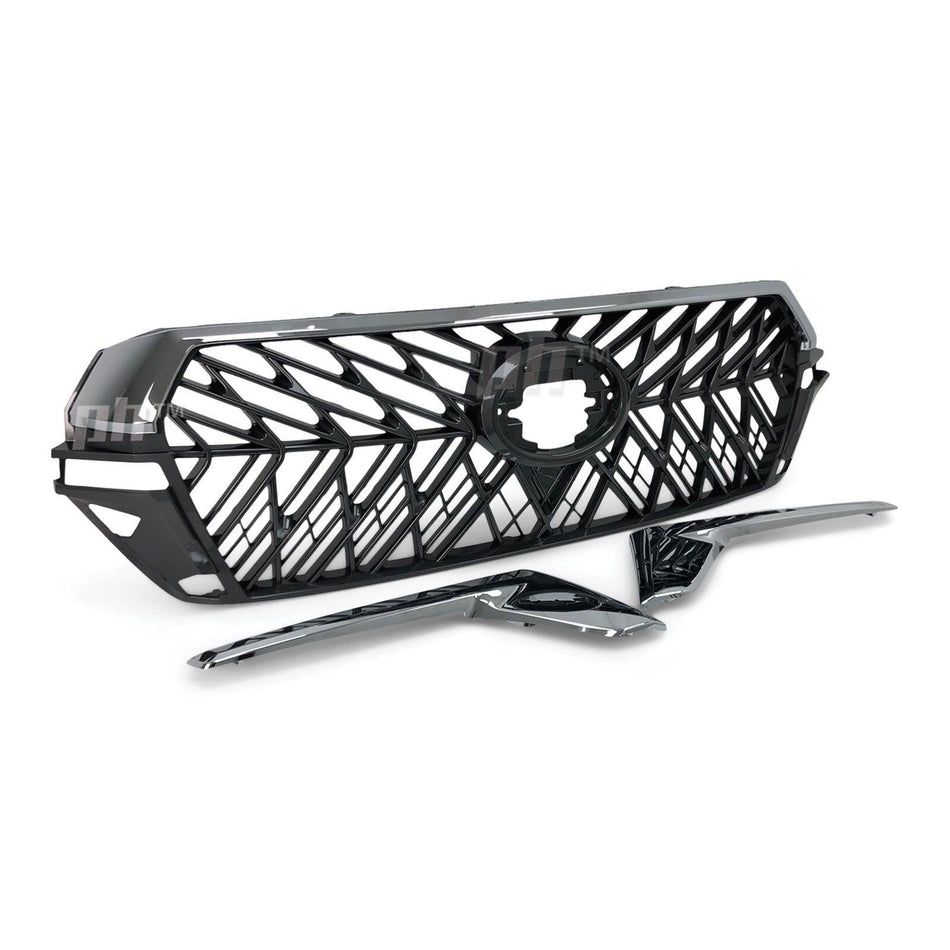 Panel House - Grill Chrome & Grey Web Style Fits Toyota Landcruiser 200 Series 2015 - 4X4OC™ | 4x4 Offroad Centre