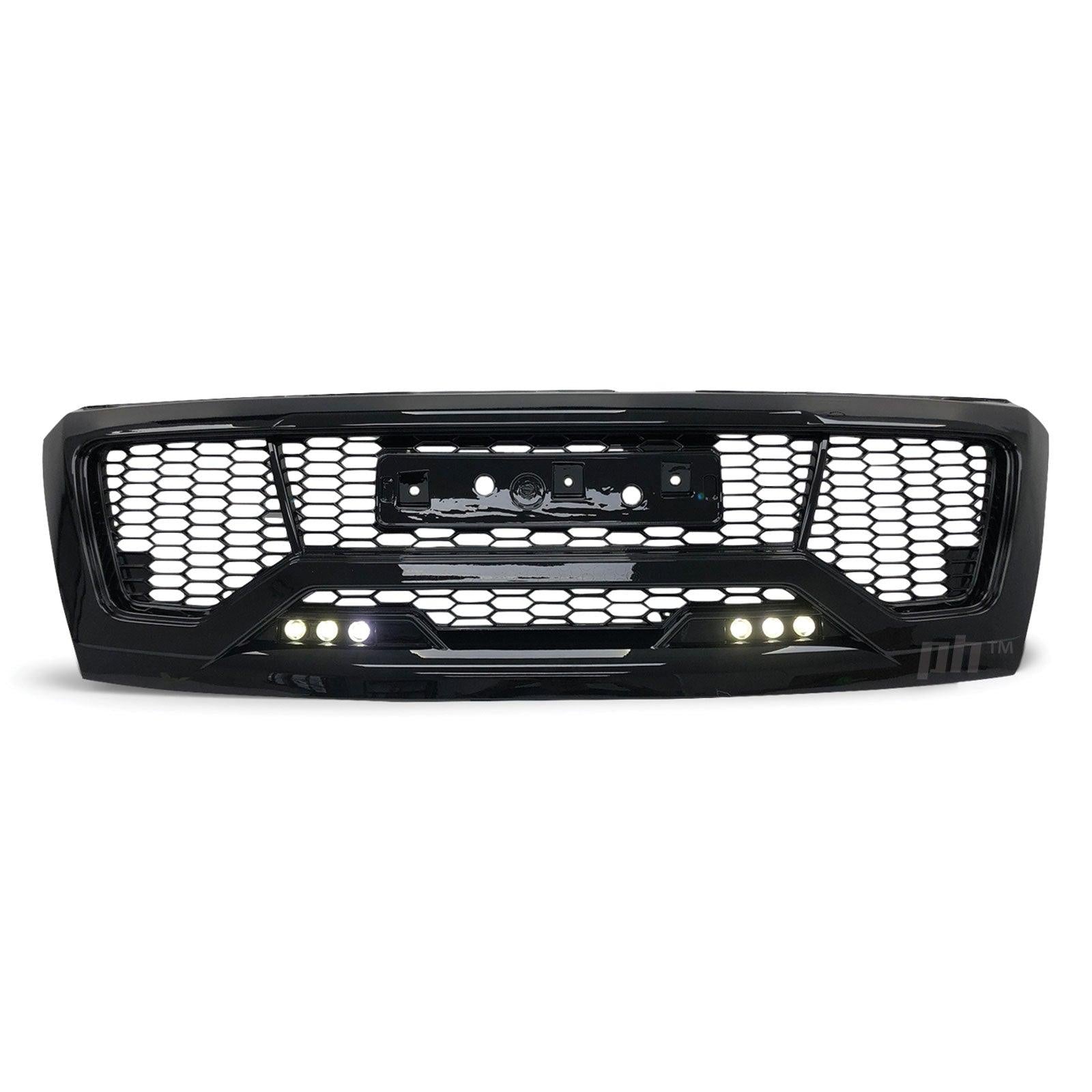 Panel House - Grill Gloss Black LED DRL Style Fits Isuzu DMAX 2017 - 2020 2WD 4WD - 4X4OC™ | 4x4 Offroad Centre