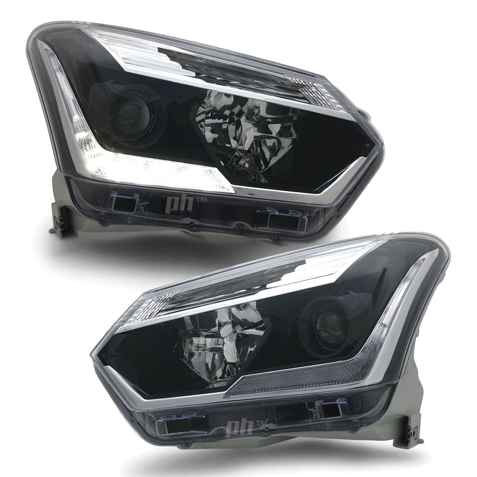 Panel House - Headlights Black Projector LED DRL PAIR Fits Isuzu DMAX 2017 - 2020 - 4X4OC™ | 4x4 Offroad Centre