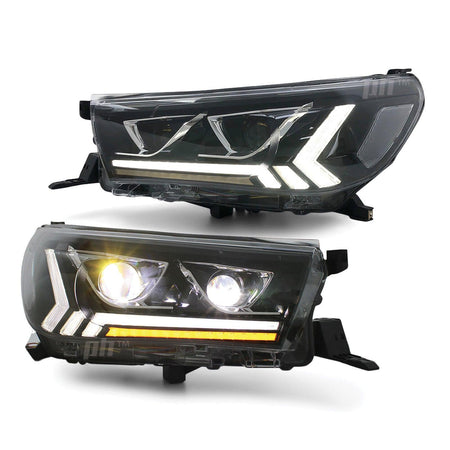 Panel House - Headlights LED DRL Dual Projector Sequential fits Toyota Hilux N80 2015 - 2020 - 4X4OC™ | 4x4 Offroad Centre
