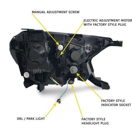 Panel House - Headlights PAIR Bugatti Style LED Sequential Indicator fits Ford Ranger PX MK2 MK3 Wildtrak Raptor 15 - 20 - 4X4OC™ | 4x4 Offroad Centre