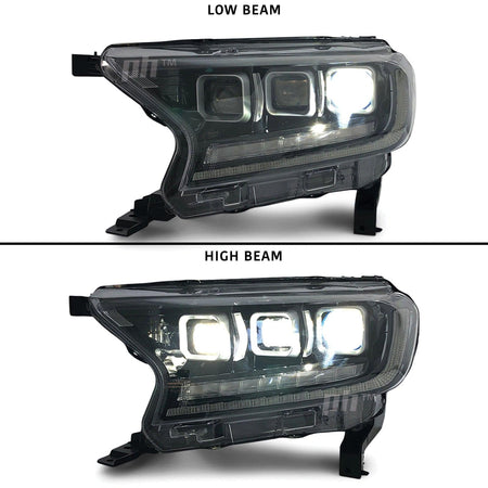 Panel House - Headlights PAIR Bugatti Style LED Sequential Indicator fits Ford Ranger PX MK2 MK3 Wildtrak Raptor 15 - 20 - 4X4OC™ | 4x4 Offroad Centre