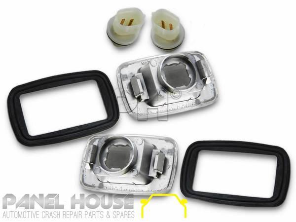 Panel House - Indicator Lights PAIR Clear Fits Toyota LANDCRUISER 76 78 79 Series 2007 - 2018 - 4X4OC™ | 4x4 Offroad Centre