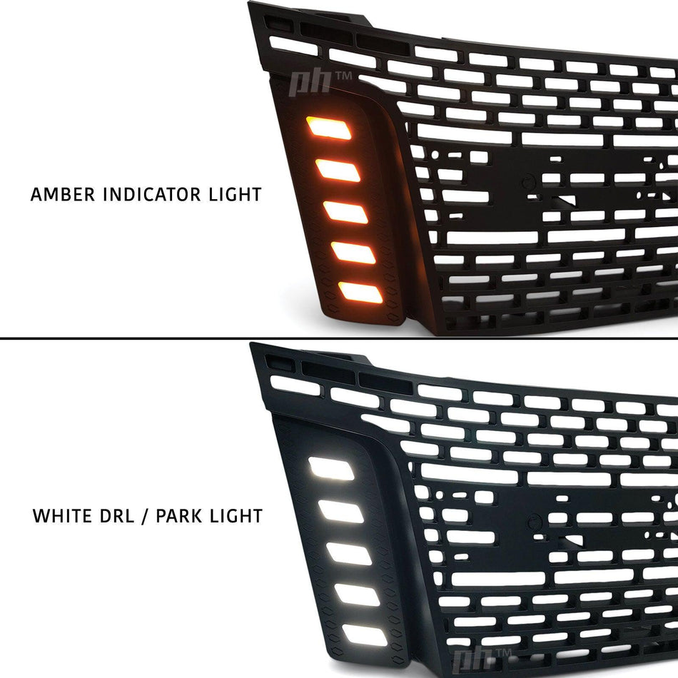 Panel House - LED DRL & Indicator Grill Inserts PAIR Fits Ford Ranger PX1 MK1 XL XLT Wildtrak - 4X4OC™ | 4x4 Offroad Centre