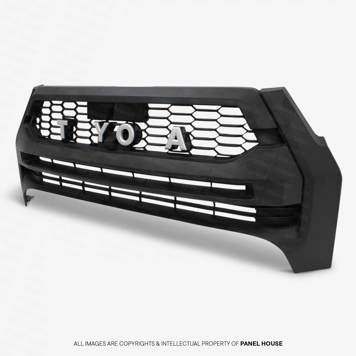 Panel House - Letter Style Grill Black with Silver letters Fits Toyota Hilux N80 Rogue 2020 - 2024 - 4x4 Offroad Centre