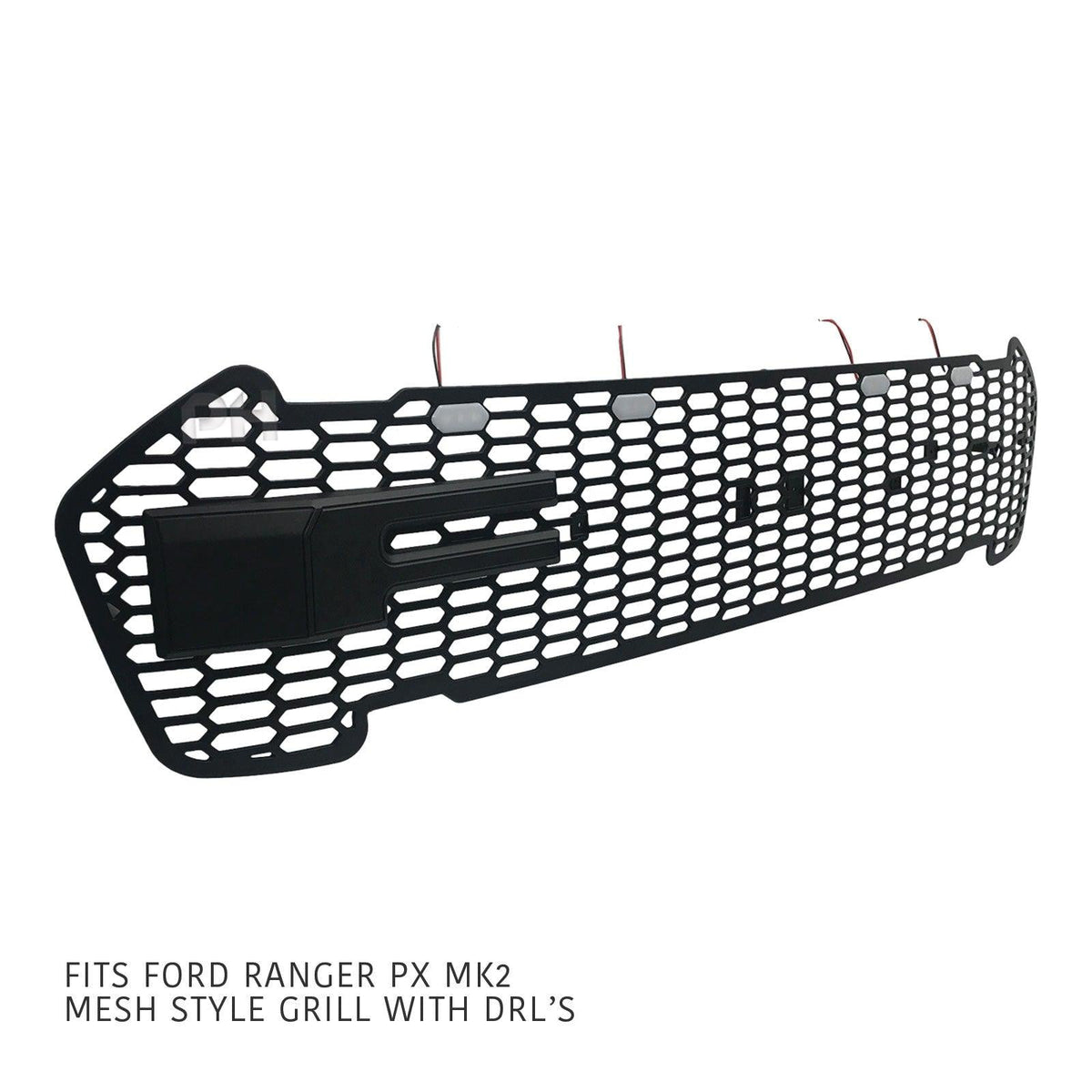 Panel House - Mesh LED Grill Black F Style fits Ford Ranger MK2 PX2 Raptor XLT Wildtrak 2015 - 2018 - 4X4OC™ | 4x4 Offroad Centre