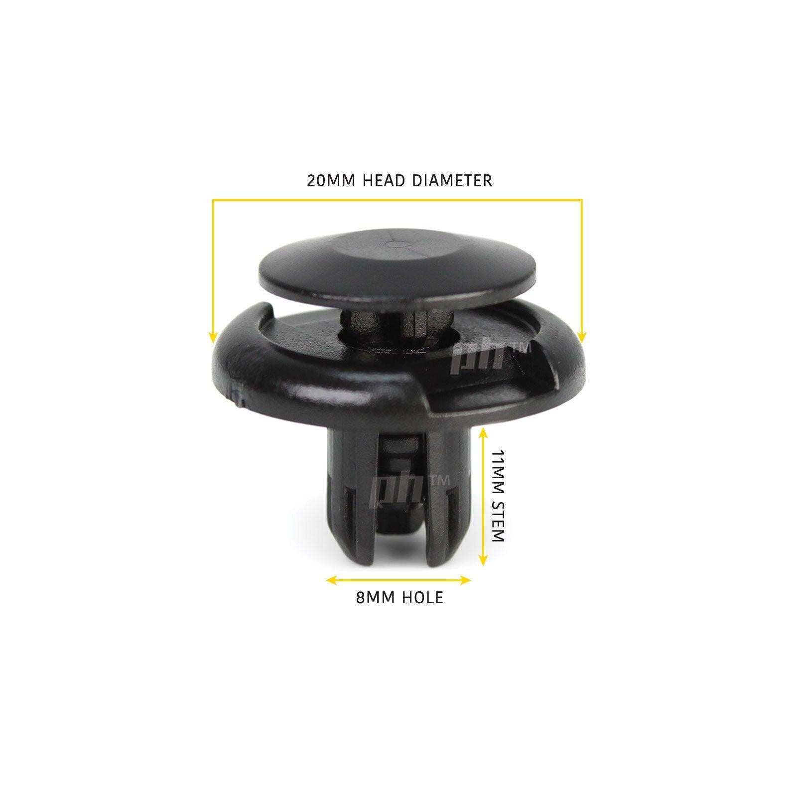 Panel House - Push In Retainer Clip x10 8mm Hole Type fits Honda Models - 4X4OC™ | 4x4 Offroad Centre