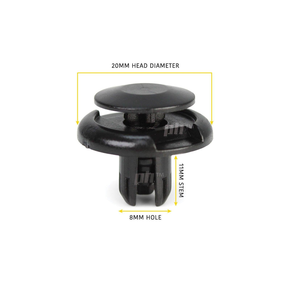 Panel House - Push In Retainer Clip x5 8mm Hole Type fits Honda Models - 4X4OC™ | 4x4 Offroad Centre
