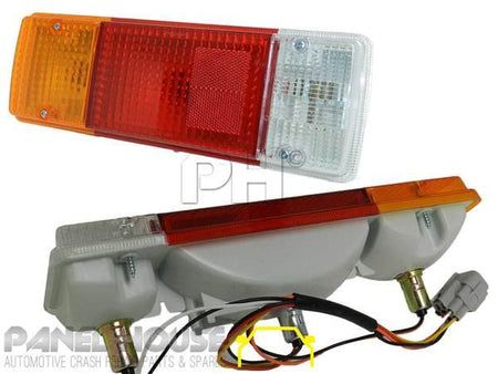 Panel House - Tail Lights PAIR with Square Plug fit Fits Toyota Landcruiser 70 75 78 79 Series - 4X4OC™ | 4x4 Offroad Centre