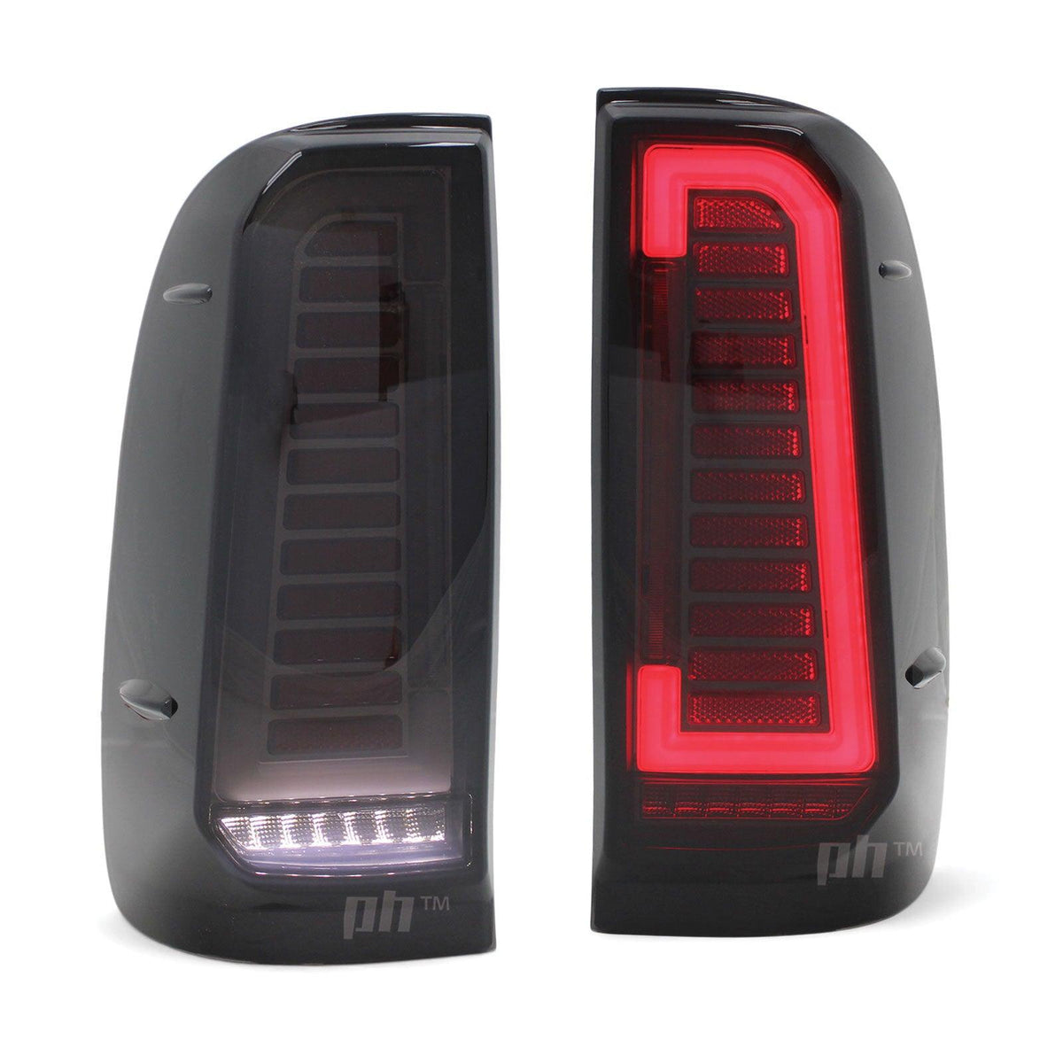 Panel House - Upgrade Black Smoked LED Tail Lights Sequential PAIR Fits Toyota Hilux N70 05 - 14 - 4X4OC™ | 4x4 Offroad Centre