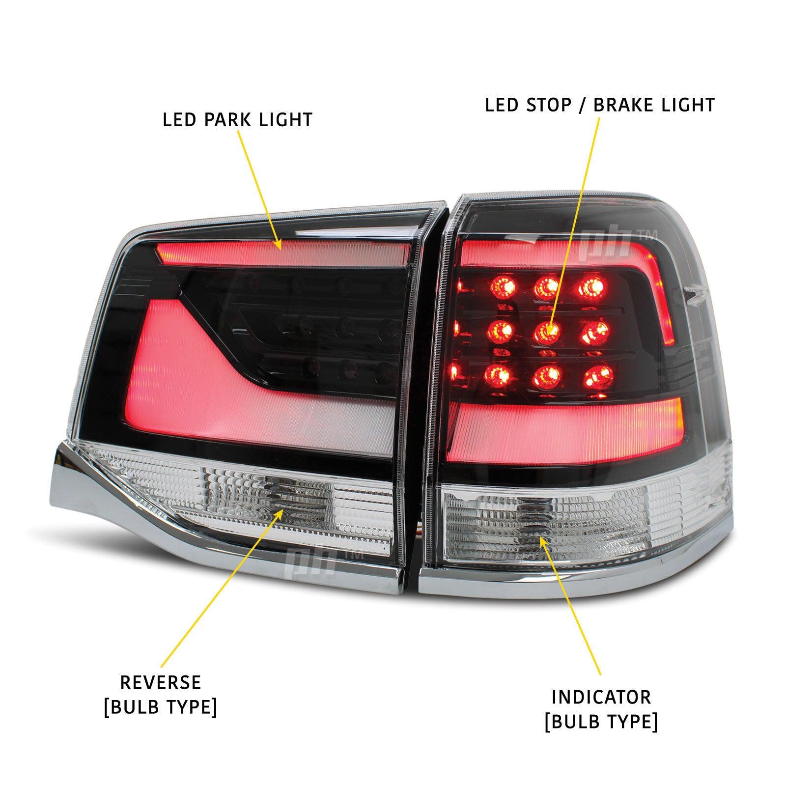 Panel House - Upgrade Black Tail Lights LED SET Fits Toyota Landcruiser 200 Series 2015 - 2021 - 4X4OC™ | 4x4 Offroad Centre