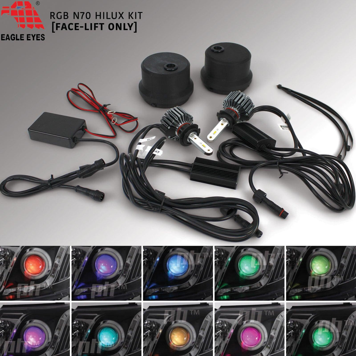 Panel House - Upgrade H7 LED RGB Bulb KIT fits Toyota Hilux N70 11 - 15 Face - lift Eagle Eyes Lights - 4X4OC™ | 4x4 Offroad Centre