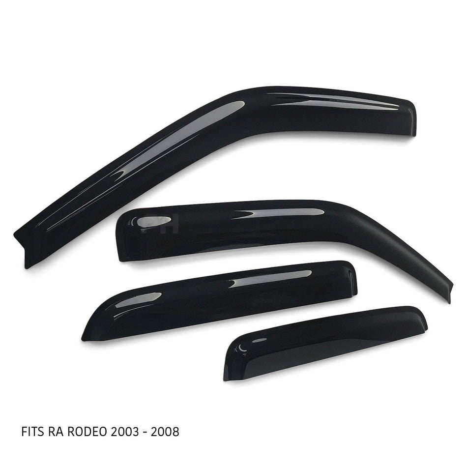 Panel House - Weather Shield Window Visors SET 4 Piece Fits Holden RA Rodeo Dual Cab 03 - 08 - 4X4OC™ | 4x4 Offroad Centre