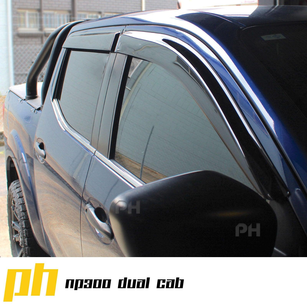 Panel House - Weather Shield Window Visors SET 4 Piece Fits Nissan Navara NP300 D23 15 - 20 - 4X4OC™ | 4x4 Offroad Centre