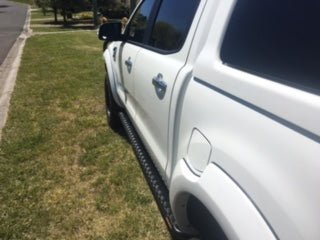 PHAT Bars - Ford Ranger FLAT Rock Sliders / Side steps - P/C Ally Checkerplate Tread - 4X4OC™ | 4x4 Offroad Centre