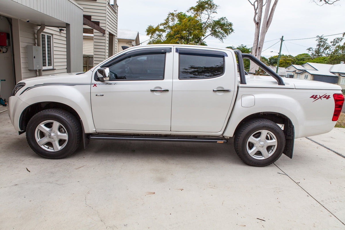 PHAT Bars - Isuzu D - Max 2012 - 2020 FLAT Rock Sliders / Side Steps - No Ally Step - 4X4OC™ | 4x4 Offroad Centre